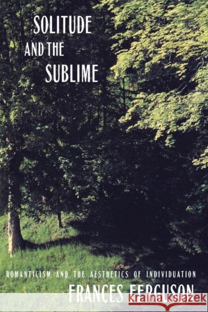 Solitude and the Sublime: The Romantic Aesthetics of Individuation Ferguson, Frances 9780415905497 Routledge