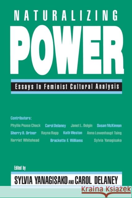 Naturalizing Power: Essays in Feminist Cultural Analysis Yanagisako, Sylvia 9780415908849 Routledge