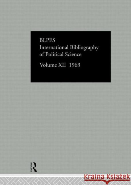 Intl Biblio Pol SC 1963 Vol 12 Europa 9780422801409 Routledge