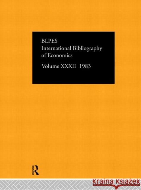 Ibss: Economics: 1983 Volume 32 International Committee for Social Scien 9780422810807 Routledge