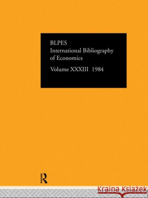 Ibss: Economics: 1984 Volume 33 International Committee for Social Scien 9780422811101