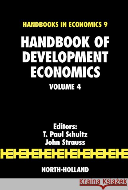 Handbook of Development Economics  9780444531001 ELSEVIER SCIENCE & TECHNOLOGY
