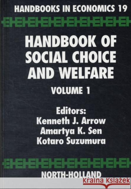 Handbook of Social Choice and Welfare: Volume 19 Arrow, Kenneth J. 9780444829146