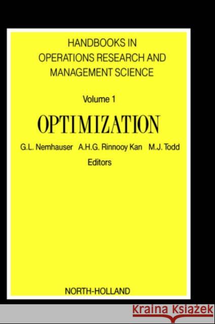 Optimization: Volume 1 Nemhauser, George L. 9780444872845 Elsevier Science & Technology