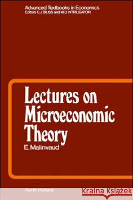 Lectures on Microeconomic Theory: Volume 2 Malinvaud, E. 9780444876508 North-Holland