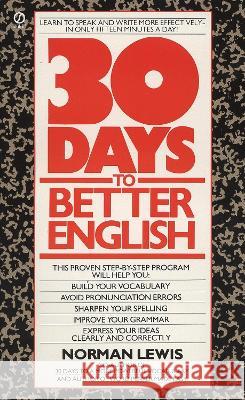 Thirty Days to Better English Norman Lewis 9780451161918 Signet Book