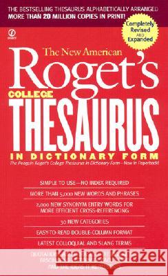 New American Roget's College Thesaurus in Dictionary Form (Revised & Updated) Philip D. Morehead 9780451207166 Signet Book