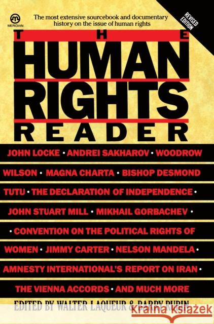 The Human Rights Reader Walter Laqueur Barry Rubin 9780452010260 Penguin Publishing Group