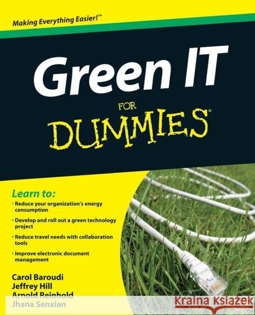 Green It for Dummies Baroudi, Carol 9780470386880 0