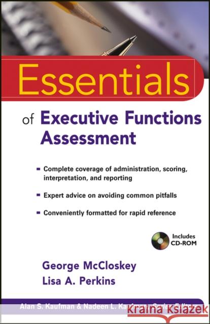 Essentials of Executive Functions Assessment George McCloskey 9780470422021 0