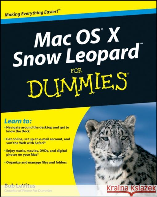 Mac OS X Snow Leopard for Dummies LeVitus, Bob 9780470435434 0