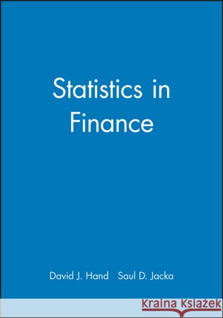 Statistics in Finance Hand 9780470711095 John Wiley & Sons