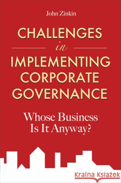 Challenges in Corporate Govern Zinkin, John 9780470825228 John Wiley & Sons