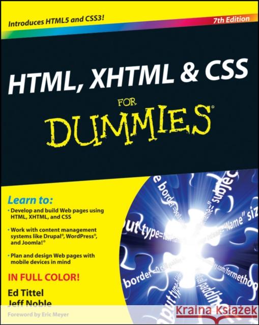 HTML, XHTML and CSS For Dummies Jeff Noble 9780470916599 John Wiley & Sons Inc