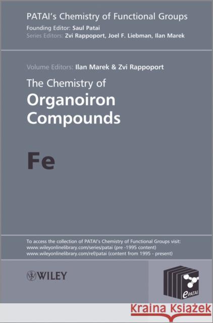 The Chemistry of Organoiron Compounds: Fe Marek, Ilan 9780470973592 John Wiley & Sons