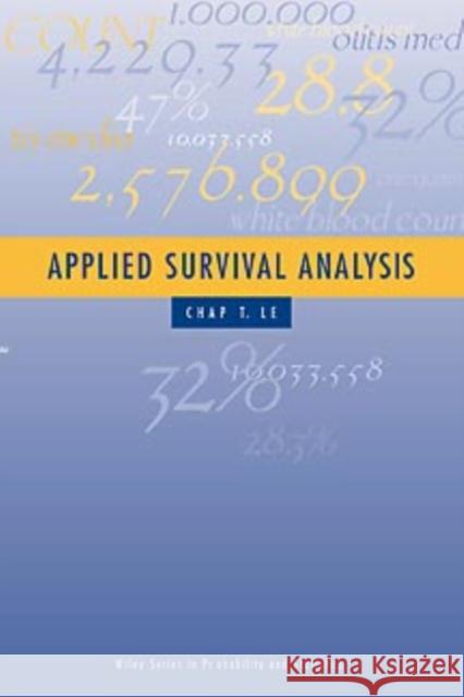 Applied Survival Analysis Chap T. Le 9780471170853 Wiley-Interscience