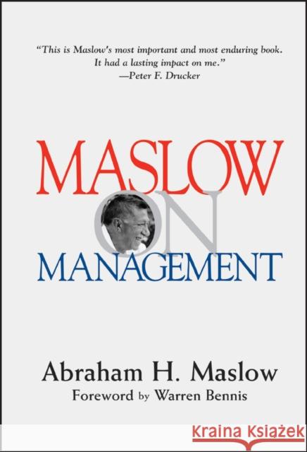 Maslow on Management Abraham Maslow 9780471247807