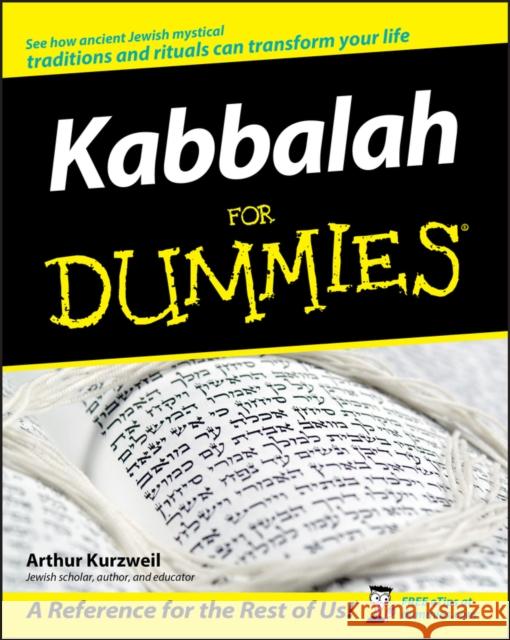 Kabbalah For Dummies Arthur (Elat Chayyim) Kurzweil 9780471915904 John Wiley & Sons Inc