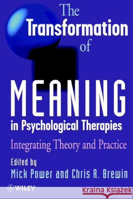 The Transformation of Meaning in Psychological Therapies: Integrating Theory and Practice Brewin, Chris R. 9780471970057 John Wiley & Sons
