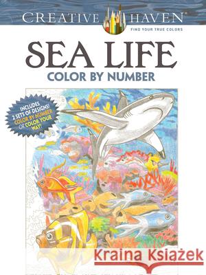 Creative Haven Sea Life Color by Number Coloring Book George Toufexis 9780486797953 Dover Publications