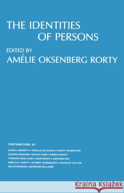 The Identities of Persons: Volume 3 Rorty, Amélie Oksenberg 9780520033092 University of California Press