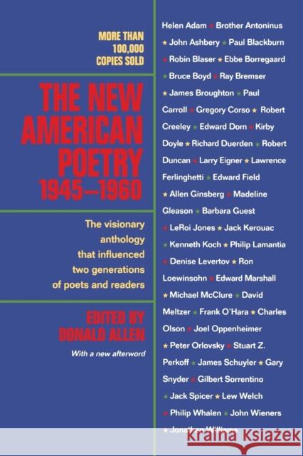 The New American Poetry, 1945-1960 Donald Allen 9780520209534