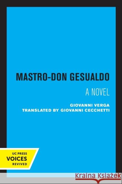Mastro-Don Gesualdo Verga, Giovanni 9780520325258 University of California Press