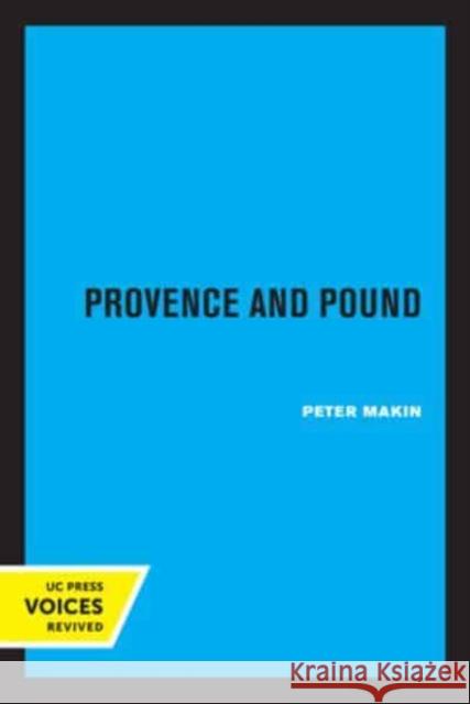 Provence and Pound Peter Makin   9780520335608