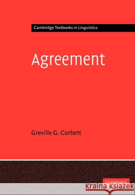 Agreement Greville G. Corbett 9780521001700 Cambridge University Press