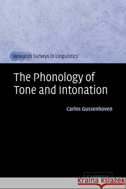The Phonology of Tone and Intonation Carlos Gussenhoven 9780521012003 Cambridge University Press