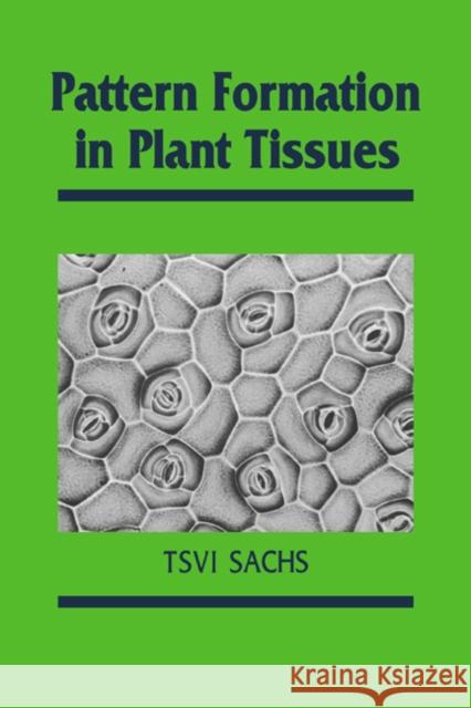 Pattern Formation in Plant Tissues Tsvi Sachs Jonathan B. L. Bard Peter W. Barlow 9780521019316