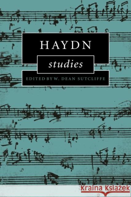 Haydn Studies W. Dean Sutcliffe 9780521028356