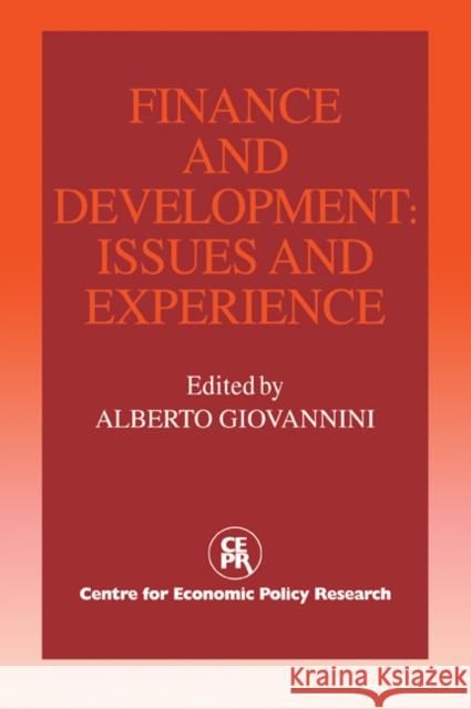 Finance and Development: Issues and Experience Giovannini, Alberto 9780521057561