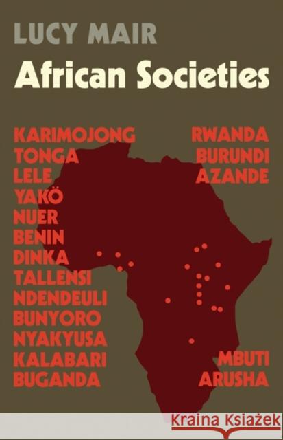 African Societies Lucy Philip Mair Lucy Mair 9780521098540