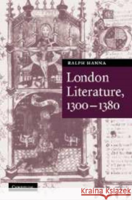 London Literature, 1300-1380 Ralph Hanna 9780521100175