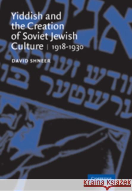 Yiddish and the Creation of Soviet Jewish Culture: 1918-1930 Shneer, David 9780521104647 Cambridge University Press