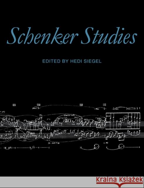 Schenker Studies Hedi Siegel 9780521106863