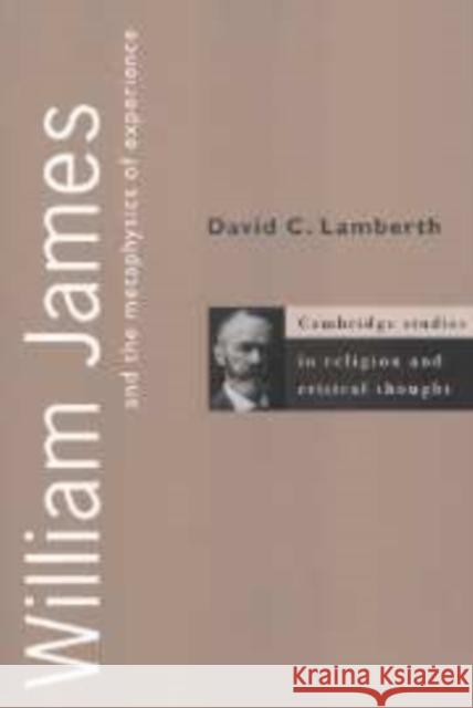 William James and the Metaphysics of Experience David C. Lamberth 9780521108973 Cambridge University Press