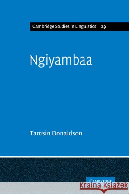 Ngiyambaa Tamsin Donaldson 9780521109192 Cambridge University Press