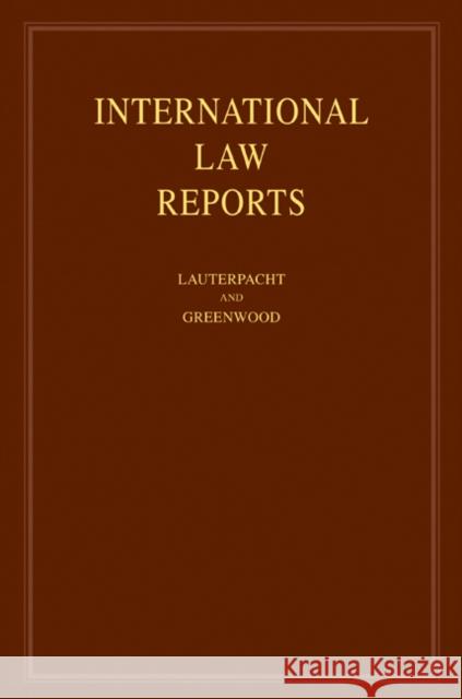 International Law Reports: Volume 139 Elihu Lauterpacht 9780521114172