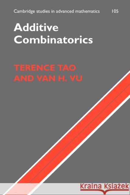 Additive Combinatorics Terence Tao Van H. Vu 9780521136563 CAMBRIDGE UNIVERSITY PRESS