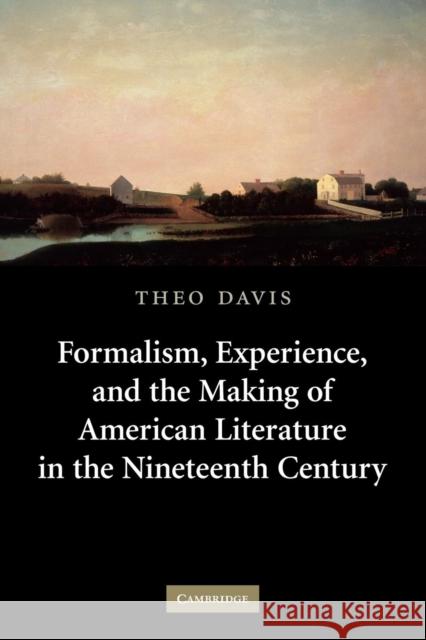 Formalism, Experience, and the Making of American Literature in the Nineteenth Century Theo Davis 9780521142007 Cambridge University Press