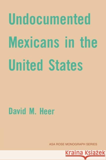 Undocumented Mexicans in the USA David M. Heer 9780521144780 Cambridge University Press