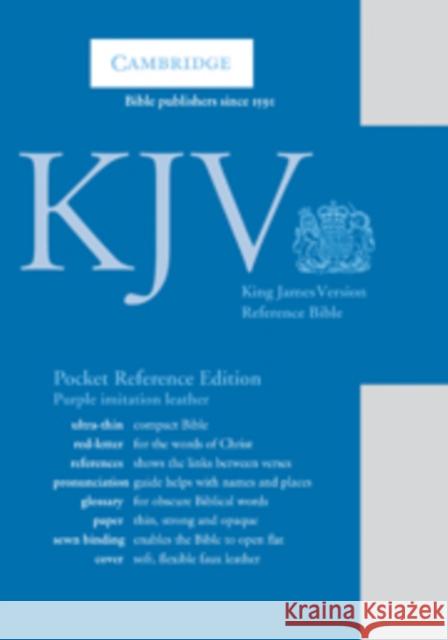 KJV Pocket Reference Bible, Purple Imitation Leather, Red-letter Text, KJ242:XR Purple Imitation Leather Baker Publishing Group 9780521146036 