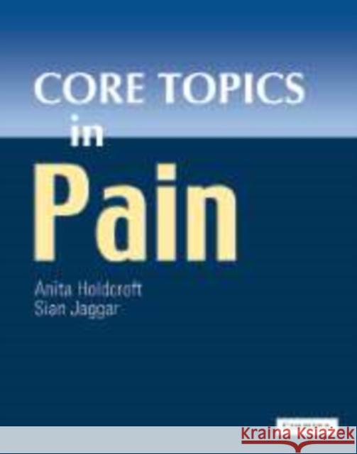 Core Topics in Pain Anita Holdcroft Sian Jaggar 9780521174176 Cambridge University Press