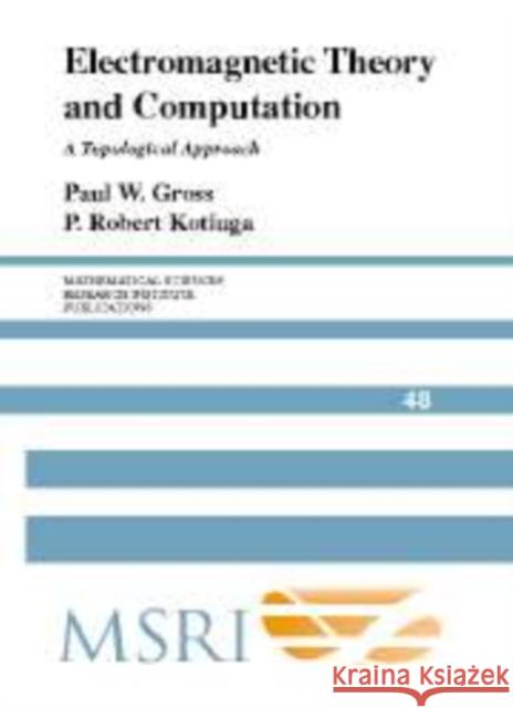 Electromagnetic Theory and Computation: A Topological Approach Gross, Paul W. 9780521175234