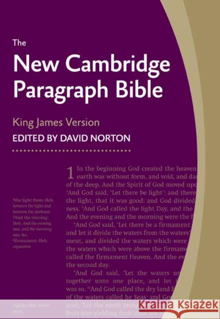 New Cambridge Paragraph Bible, Black Calfskin Leather, KJ595:T Black Calfskin: Personal size  9780521190633 Cambridge University Press
