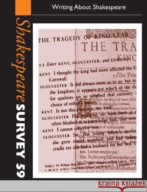 Shakespeare Survey: Volume 59, Editing Shakespeare Peter Holland 9780521201131