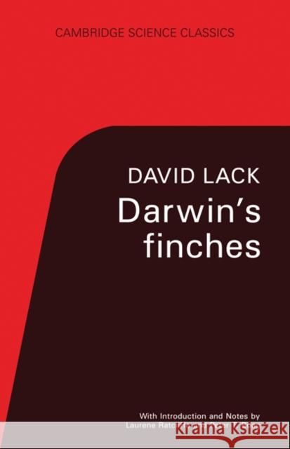 Darwin's Finches David Lambert Lack Laurene M. Ratcliffe Peter T. Boag 9780521272421 Cambridge University Press