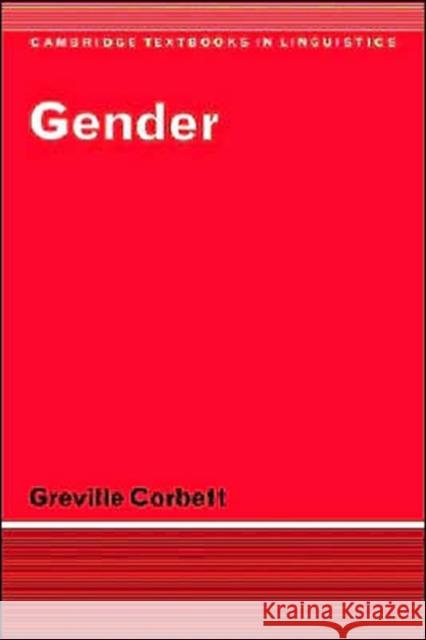 Gender Greville G. Corbett 9780521329392 Cambridge University Press